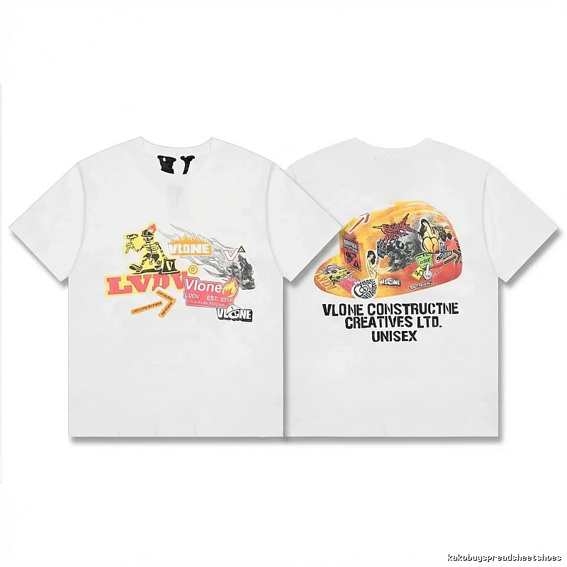 Vlone printed trendy white T-shirt