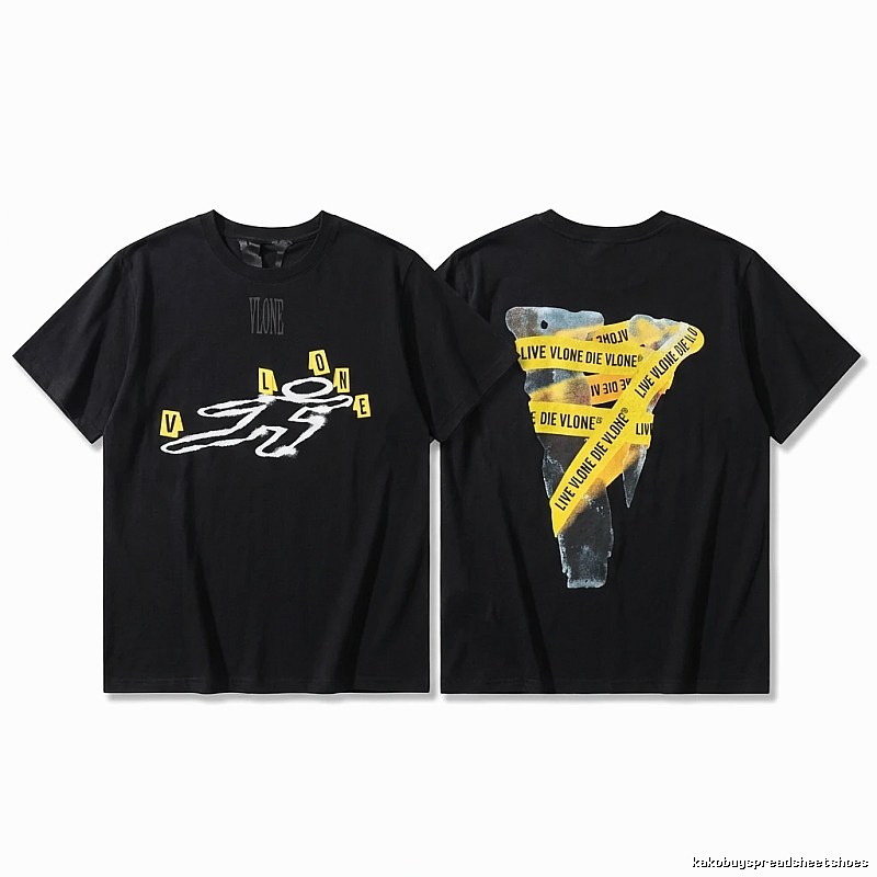 Vlone trendy and cool style black T-shirt