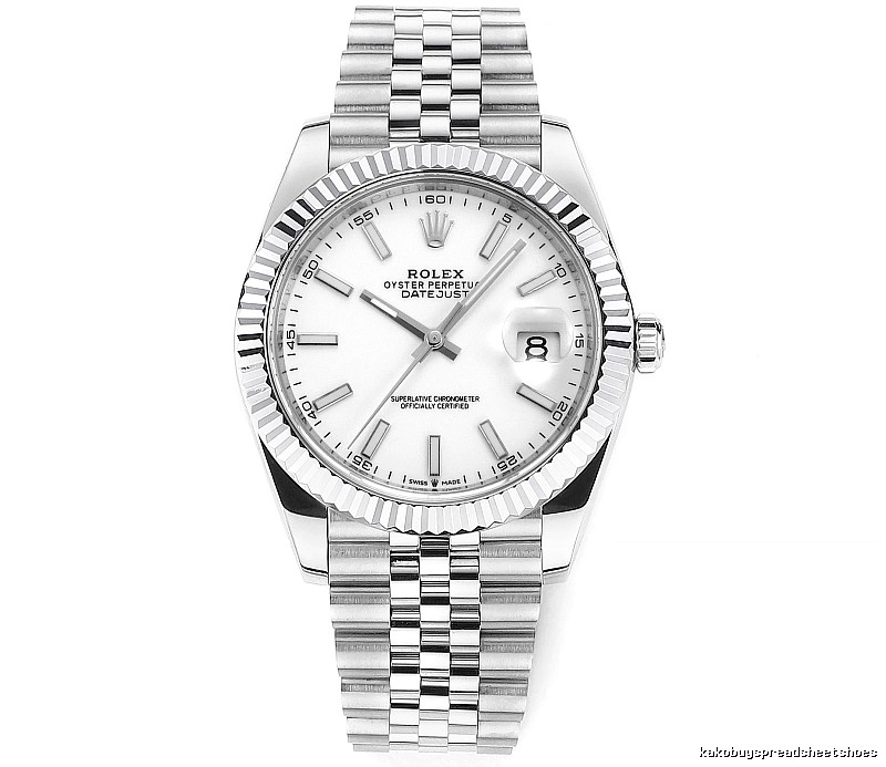 White Baton Dial Datejust Automatic Watch - Rolex Layering Edit