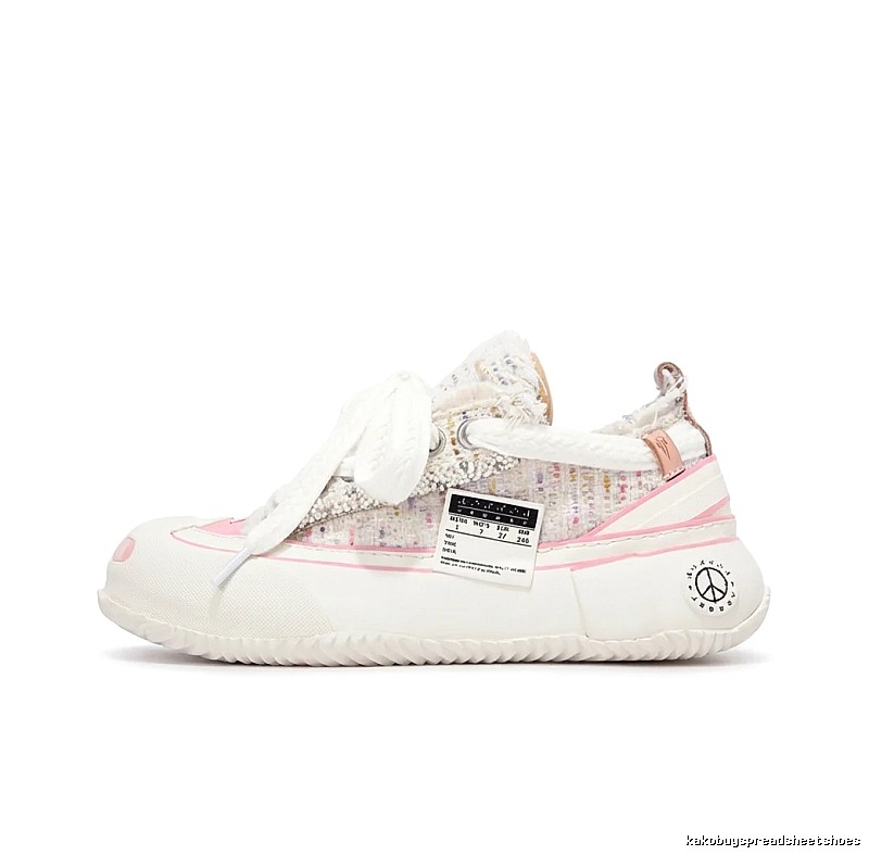 Xvessel Tweed Pink and White Sneakers