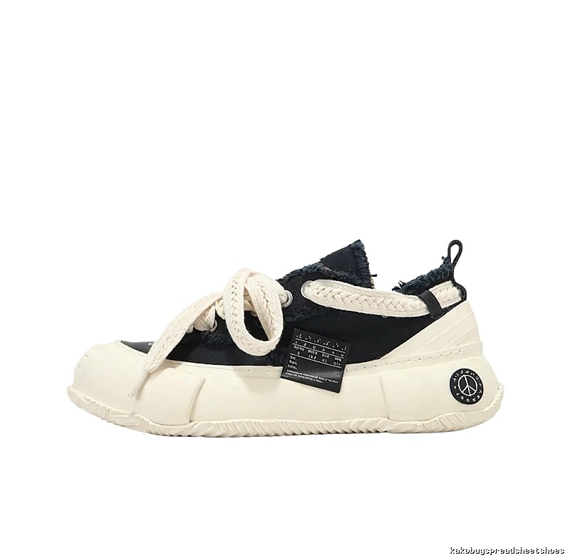 Xvessel Vulcanized Retro Style Black and White Shoes