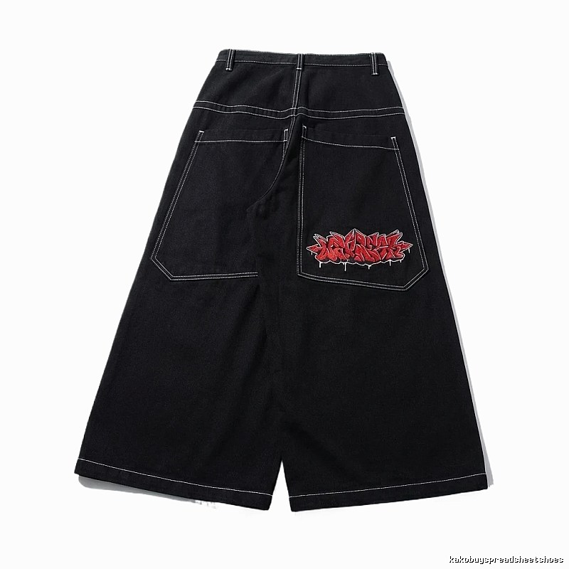 Y2K-style black wide-leg pants